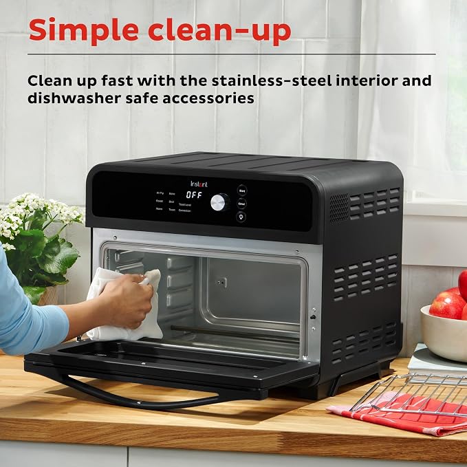 Instant Pot Omni 19QT/18L Toaster Oven Air Fryer, 7-in-1 Functions, Fits 12" Pizza, Crisps, Broils, Bakes, Roasts, Toasts, Warms, Convection, 100+ In-App Recipes, from the Makers of Instant Pot, Black