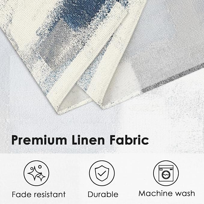 Emvency Farmhouse Placemats Set of 6, 12x18 Inch, Geometric Abstract Blue | Farmhouse Modern Art Painting Table Mats for Outdoor Home Party Kitchen Dining Decoration