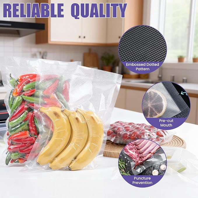 CAREGY Vacuum Sealer Bags 400 Pint 6" x 10" | with BPA Free for Food Storage Meal Prep or Sous Vide