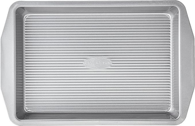 USA Pan 1110RC-3-ABC-1 American Bakeware Classics 9 x 13-Inch Rectangular Lasagna, Cake and Brownie Pan, Aluminized Steel