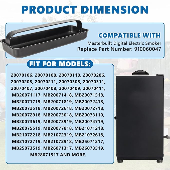 SafBbcue 910060047 Grease Cup for Masterbuilt Digital Electric Smoker | Grease Tray Replacement Parts for Masterbuilt Grills MB20071117, MB21072319, MB20072918, Mb20071518, Mb20071819