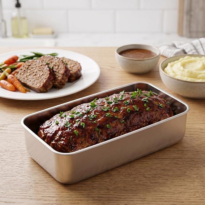 Homikit 4 Pack Stainless Steel Loaf Pans, 9x5 Inch Medium Bread Pan Set Non Toxic, Metal Meatloaf Tin for Baking Homemade Sandwich Sourdough Bread Pound Cake, Oven & Dishwasher Safe, Rust Free