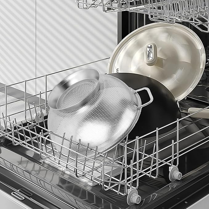 304 Stainless Steel Colander, Micro-Perforated 5-Quart Strainer with Base, Dishwasher Safe. Great for Pasta, Noodles, Vegetables & Fruits