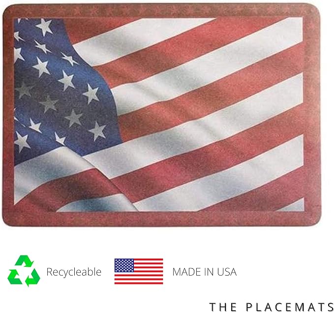 American Flag Paper Placemats for Dining Table – Disposable Color Table Mats Great for Parties 10"x14" American Flag 50 ct