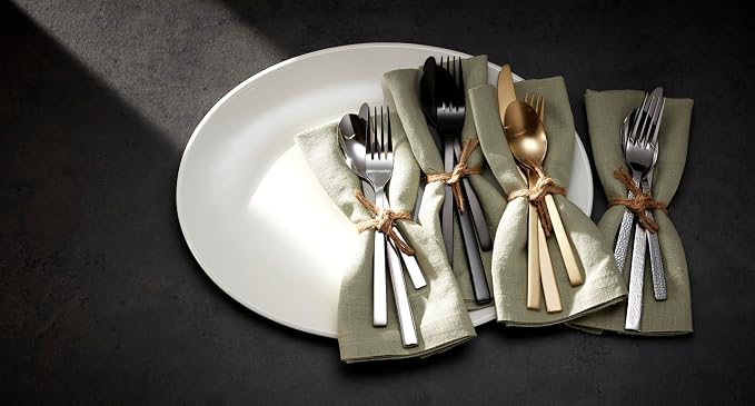 Oneida Chefs Table 20-Piece 18/0 Silverware Set for 4, Flatware | silver, dishwasher safe | includes knives, forks, and spoons | heavy duty, cutlery set, utensil set, wedding silverware