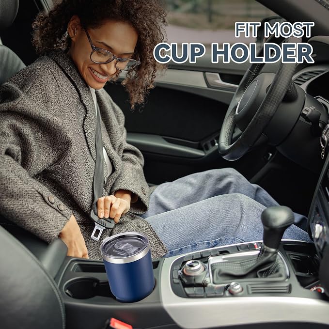 30 oz Tumbler with Lid Stainless Steel Tumblers Bulk, 8 Pack | Vacuum Insulated Cup, Leak Proof Lid, Powder Coated Travel Mug, Double Wall, Keep Cold Drinks for 12 Hours, Navy