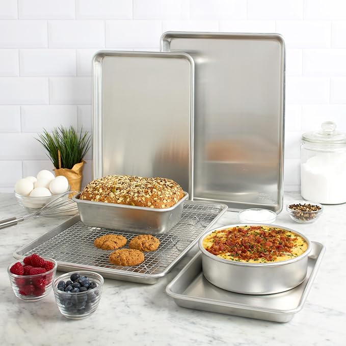 Chigcago Metallic Recyled Aluminum 9x5 Loaf Pan, Made With Reycled Aluminum, Perfect For Everyday And Small Batch Baking (Pack of 6)