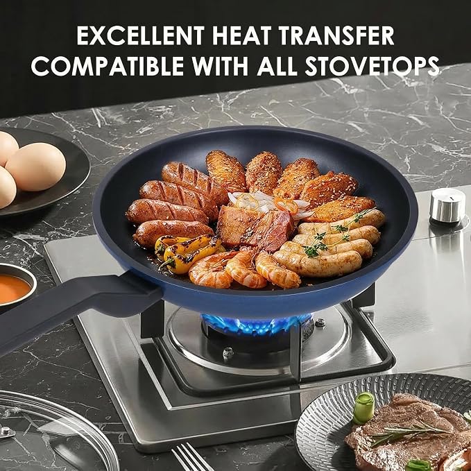Nonstick Frying Pan Skillet,8 Inch Frying Pan Skillet,Egg pans,Omelette Pan,PFOA Free,Kitchen Pots Induction Pot