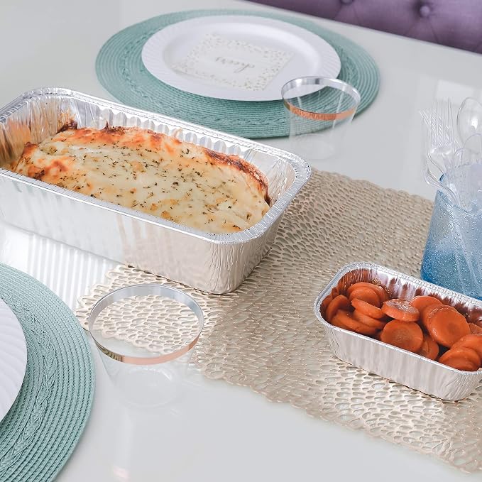 PLASTICPRO [5 Lb 10 Pack Disposable Loaf Pans Aluminum Tin Foil Meal Prep Bakeware - Cookware Perfect for Baking Cakes, Bread, Meatloaf, Lasagna 5 Pound 12.5'' X 6.25'' X 3.5''