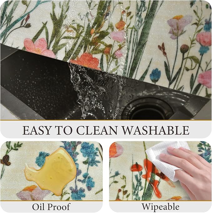 Vinyl Placemats Set of 8-12x17 Inch - Heat Resistant Washable Place Mats Waterproof Non-Slip Wipeable Table Mats for Dining Table Decor, Indoor/Outdoor Plastic Mat