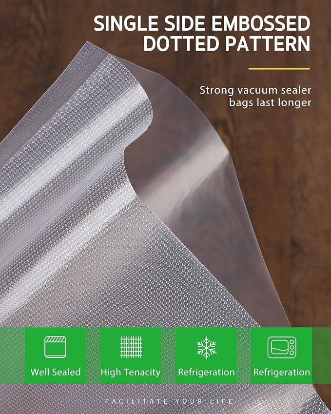 Syntus 2 Rolls 8" x 20' Vacuum Sealer Bags, BPA Free for Food Storage | 4mil Thick, Custom Length, Keep Food Fresh Longer, Freezer Microwave Sous Vide Cooking, Works with Most Vacuum Sealers