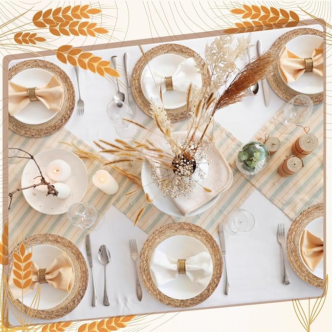 Sinmoe 100 Pcs Disposable Paper Placemats Bulk,Natural,Straw | Paper Charger Place Mat Party Charger Plates Table Place Mats for Dinner Wedding Birthday Baby Shower Spring Dining Tableware