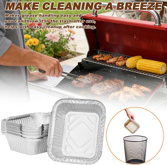 20 Packs Aluminum Grease Pan Liners with Grease Catcher Kits for Nexgrill 720-0830D 720-0898 720-0830H 720-0888S 720-0925P Gas Grills Parts, Grill Drip Pan Replacement Parts for Cuisinart CGG-7400
