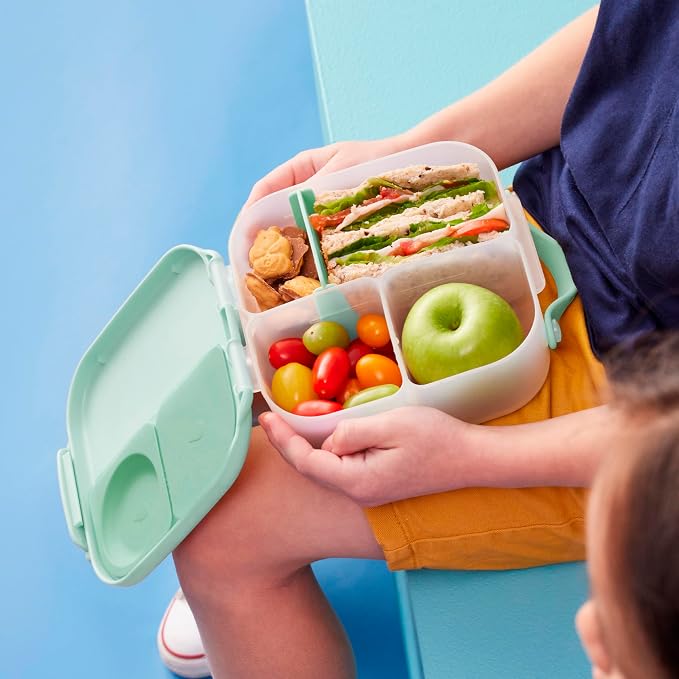 b.box Mini Lunch Box, Snack Containers for Kids, Lunch Box Kids, 4.25 Cup | Bento Box for Kids, Sanck Box, Lunch Containers, Leak Proof, Dishwasher Safe, BPA Free, PFAS Free, Ages 3+ — Spearmint