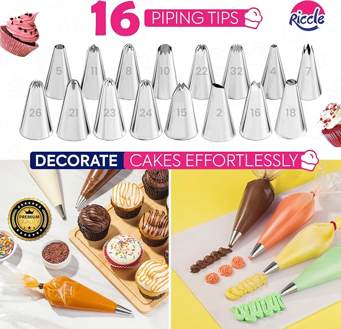 148PCs Cake Pan Set for Baking, 3 Non-Stick Springform Pan Set (4, 7, 9 Inches), Cake Decorating Kit, Piping Bags and Tips Set, Cake Leveler, Multi-functional Leak-Proof CheeseCake Pan (148)