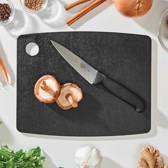 Epicurean Kitchen Series 14.5" × 11.25" Cutting Board, Non-Toxic, Dishwasher Safe, Made in the USA, Slate | NSF Certified, dual-sided non-toxic wood fiber prep surface. Thin, lightweight, knife-friendly and dishwasher safe