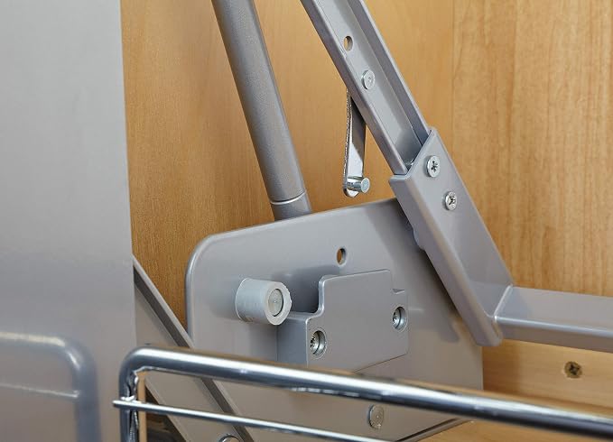 Rev-A-Shelf 36" Pull-Down Heavy-Duty Shelf Organizer for Tall Kitchen/Bathroom Cabinets, Dual Tier Wall Mounted Pantry Storage, Chrome, 5PD-36CRN