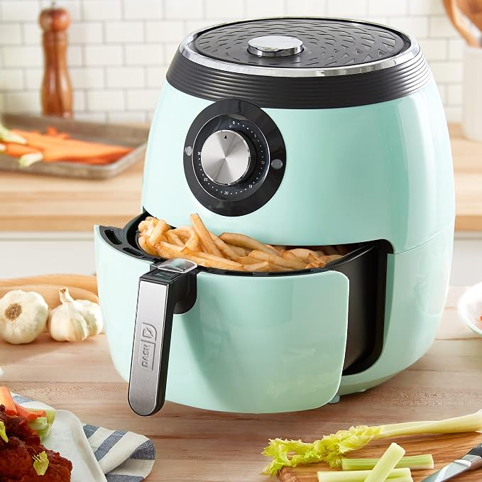 Dash Deluxe Air Fryer - Adjustable Temperature Control & Auto Shut-Off Feature - AirCrisp® Technology - Spacious Nonstick Basket - 1700 Watt - 6 Quarts - Aqua