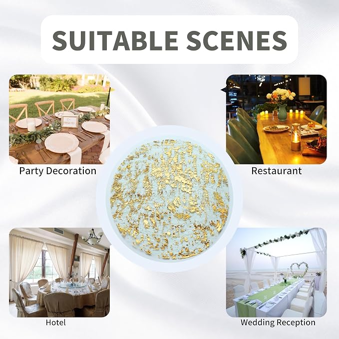 Snowkingdom 100 Pack Gold Disposable Placemats Foil Mesh 13 Inch Round Pressed Fall Table Mates 100 Set of Gold Doilies for Dining Table Wedding Birthday Party Holiday Home Decoration