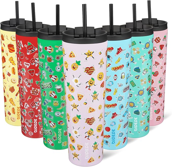 BJPKPK 34oz Coffee Tumbler with Straw, Insulated Stainless Steel Cup | Double Wall Vacuum, Leak Proof Lid, Keeps Hot/Cold/Iced, BPA Free, Travel & Outdoor, Hawaii Fruits-Purple