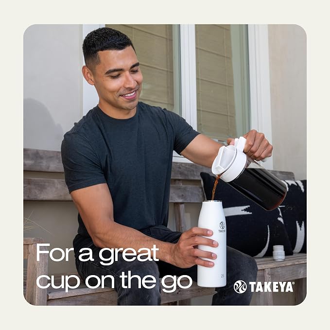 Takeya Deluxe Cold Brew Coffee Maker-BPA-Free Tritan Pitcher with Airtight Leakproof Lid,Silicone Grip Handle,Fine-Mesh Filter-Shatter-Proof,Dishwasher Safe,Made in USA-2 Quart/Black,(Pack of 4)