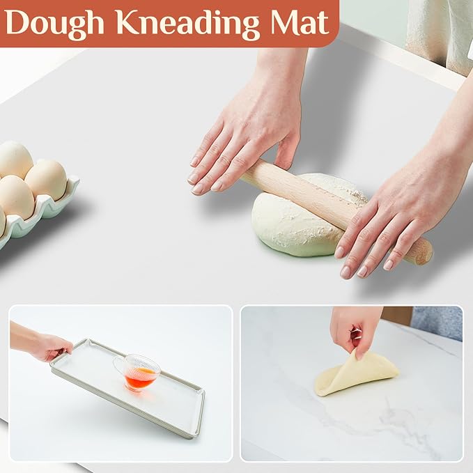 GTJ Silicone Baking Mat Roll, Reusable Baking Sheet Liners, 16 in x 10 ft | Free Cut to Size, Food-Grade, Non-Stick, Non-Slip, For Dough, Pastry, Air Fryer, Freeze Dryer, Oven Pan, Kitchen Counter