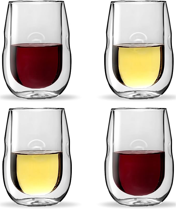 Ozeri Moderna Artisan Series Double Wall Insulated 10 oz Wine Glasses