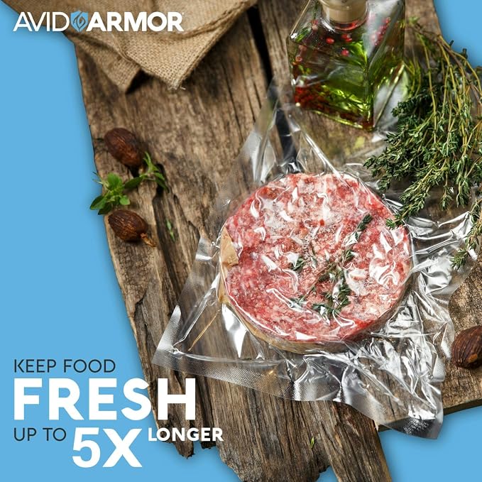 Avid Armor Chamber Vacuum Sealer Bags – 6x10" & 8x12" – 280 Pack – Heavy Duty Commercial Grade, BPA-Free Pouches for Sous Vide, Food Preservation, Meat Storage, Freezing, and Long-Term Storage