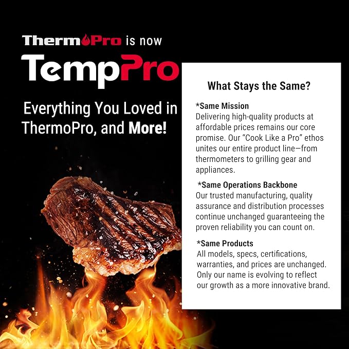 TempPro TempDip 1 Sec Digital Candy Thermometer with Pot Clip & 10" Probe | Waterproof Instant Read Deep Fryer Oil Thermometer, Cooking Meat Thermometer for Liquids, Grilling (Previously ThermoPro)