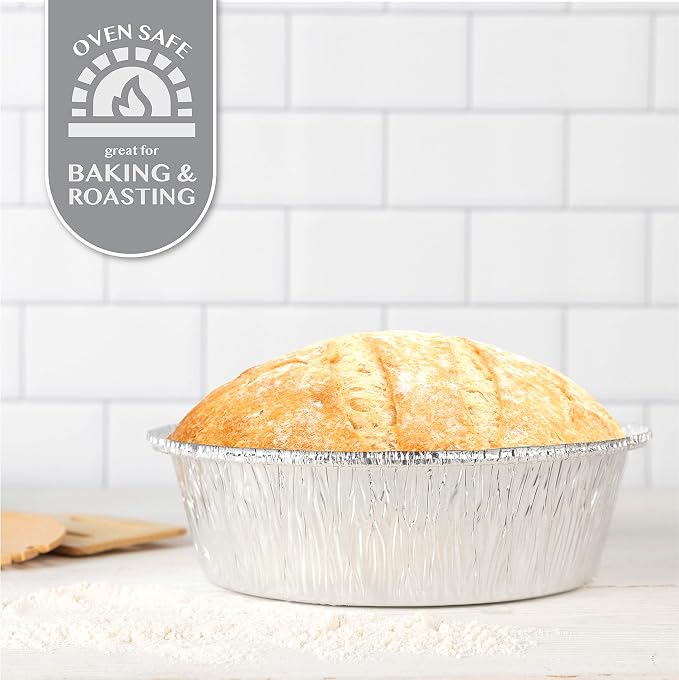 20Plasticpro 8'' Inch Round Tin Foil Pans Disposable Aluminum Pack of 20