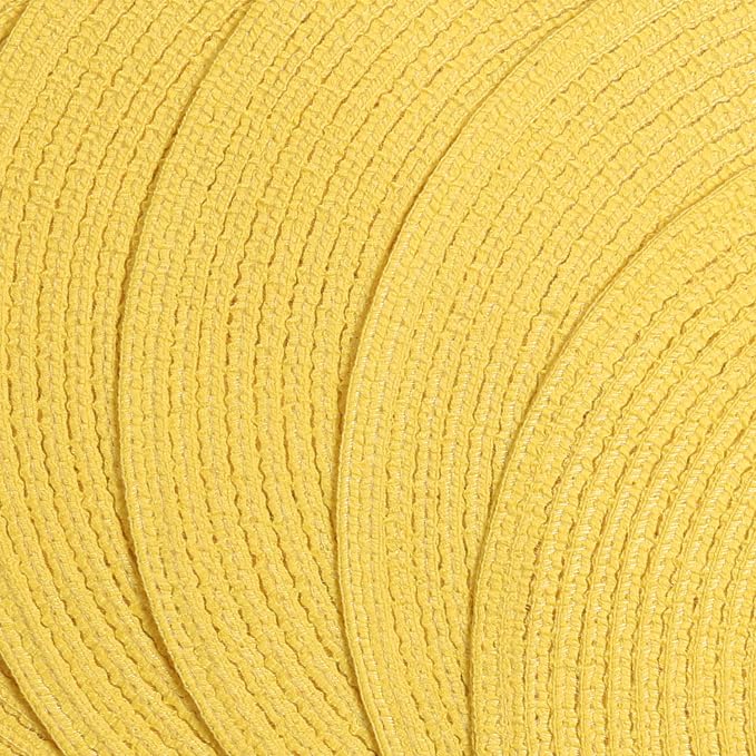 SHACOS Round Braided Placemats Set of 4 Washable Kitchen Table Place Mats Doilies Table Mats for Home Wedding Party Dining Table Decor (Yellow, 4)