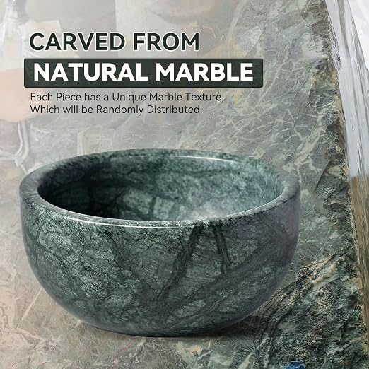 Luxury Marble Mortar and Pestle Set, 7"-4cups Grinder Bowl for Guacamole, Salsa, Pill Crusher, Spice, Herb, Garlic, Nut, Heavy Duty Grinder for Kitchen