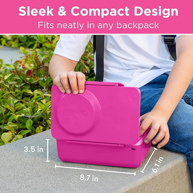 Omie OmieBox UP Kids Insulated Bento Box, Pop Pink