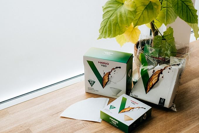 Hario V60 Paper Coffee Filter, Size 01, White, 40ct Box (Pack of 3)