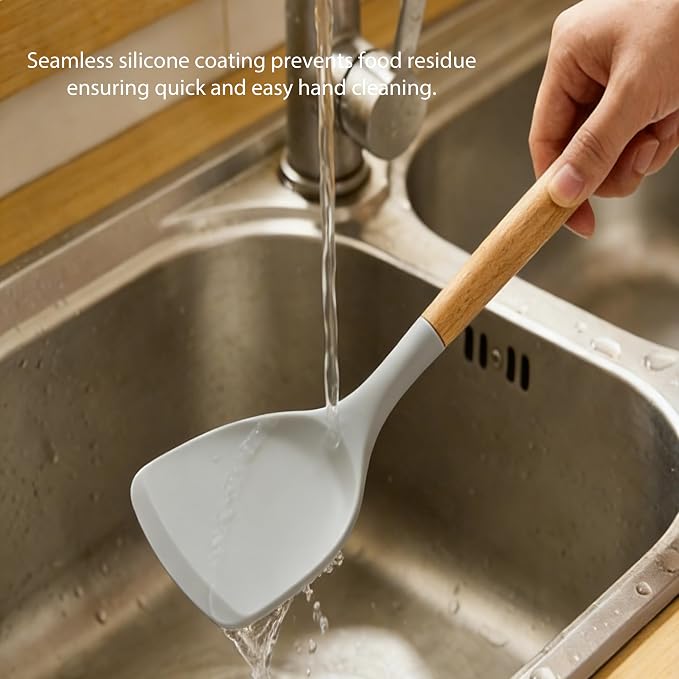 Silicone Utensils Set for Cooking - 12 Piece Set&BPA Free（Khaki） | Heat resistance: 446°F、dishwasher safe、non-toxic / BPA free、for nonstick cookware & baking