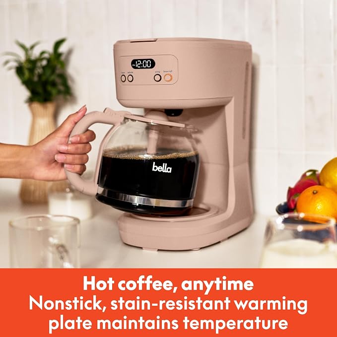 BREW 12-Cup Programmable Coffee Maker with No-Drip Glass Carafe, Blossom