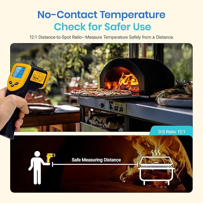 Etekcity Infrared Thermometer Laser Temperature Gun 774 | Cooking, Pizza Oven, Griddle, BBQ, Meat, HVAC, Engine, Adjustable Emissivity, MAX Display, Surface Measurement