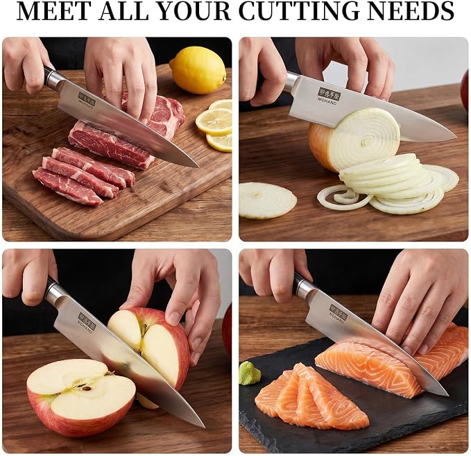 Chef Knife 8 Inch, Ultra Sharp Japanese Kitchen Knife Gift Box | High Carbon Stainless Steel Knives with Pakkawood Handle, Cooking Knife for Vegetable Meat, Home Kitchen, Dishwasher Safe