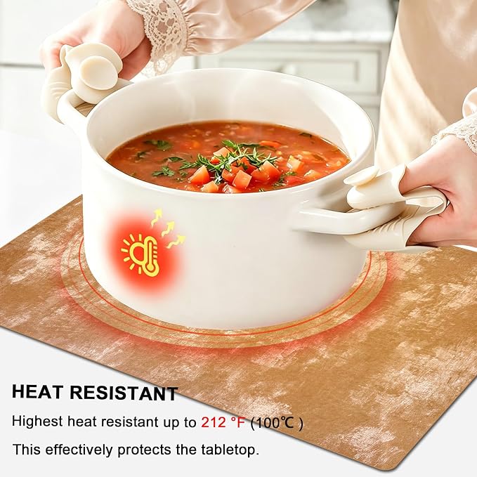 Faux Leather Placemats Set of 4, 11.8"x17.7", Apricot | Reversible Table Mats, Waterproof, Stain & Heat Resistant, Easy Clean for Dining, Gatherings, Outdoor