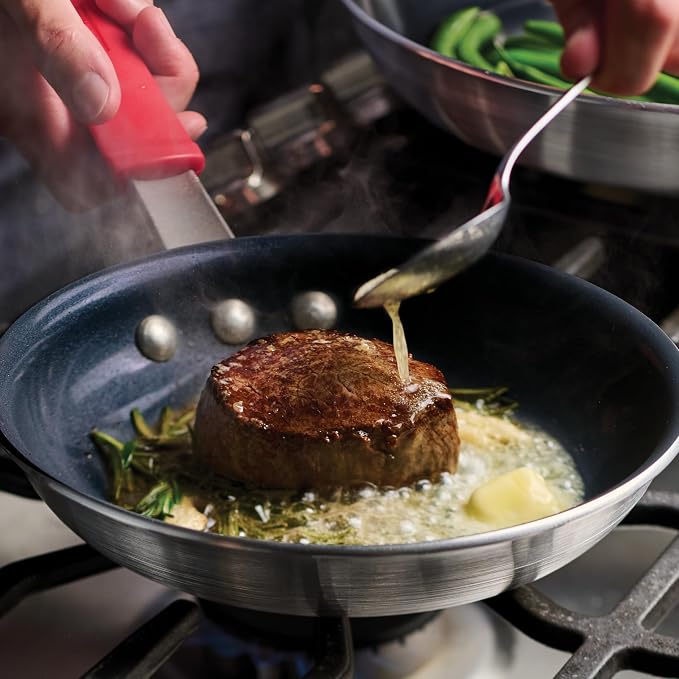 Tramontina Professional 8-Inch Ceramic Non Stick Small Frying Pan | Heavy-Gauge Aluminum Skillet with Ceramic Nonstick Coating, Dishwasher and Oven Safe, Black, Made in Brazil