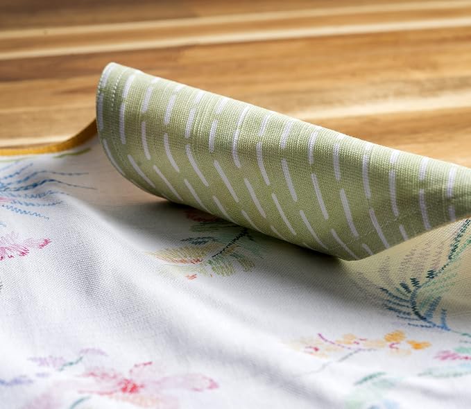 Maison d' Hermine Placemats Set of 4 Reusable 100% Cotton (13"x19") | Cloth Place Mats Washable Table Mats for Kitchen Dining Party Wedding Hotel Home Restaurant Spring Summer - Paradise Island