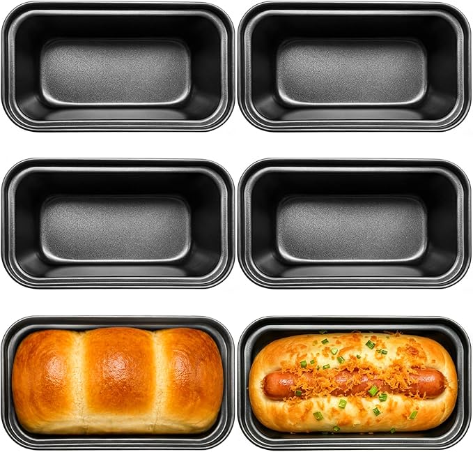 Zddaoole 4 Pack Mini Loaf Pans Set,6 x 3.4 x 2 In Tiny Meatloaf Pans,Small Banana Bread Tins,Stainless Steel Baking Pans for Homemade Cake,Brownies