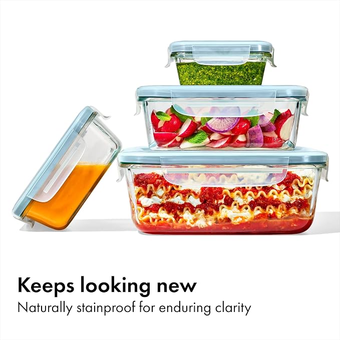 OXO Good Grips Smart Seal 1.6 -Cup Glass Food Storage Container - Arctic Blue
