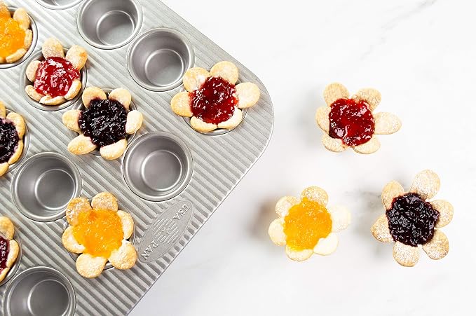 USA Pan Bakeware Mini Cupcake and Muffin Pan, Nonstick Quick Release Coating, 24-Well, Aluminized Steel | Mini Muffin Pan
