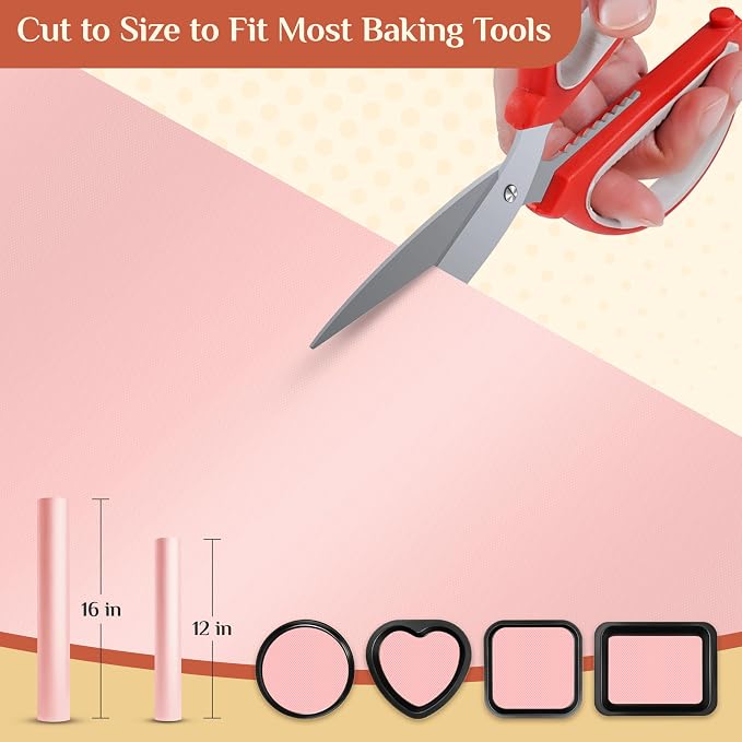 GTJ Silicone Baking Mat Roll, Reusable Baking Sheet Liners, 16 in x 6 ft | Free Cut to Size, Food-Grade, Non-Stick, Non-Slip, For Dough, Pastry, Air Fryer, Freeze Dryer, Oven Pan, Kitchen Counter