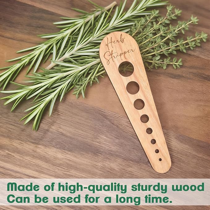 Herb Scissors & Herb Stripper Wooden Vegetable Leaf Separator, Multipurpose 5 Blade Kitchen Salad Scissors, Exquisite Herb Stripper Gifts for the Kitchen Suitable for Home Use