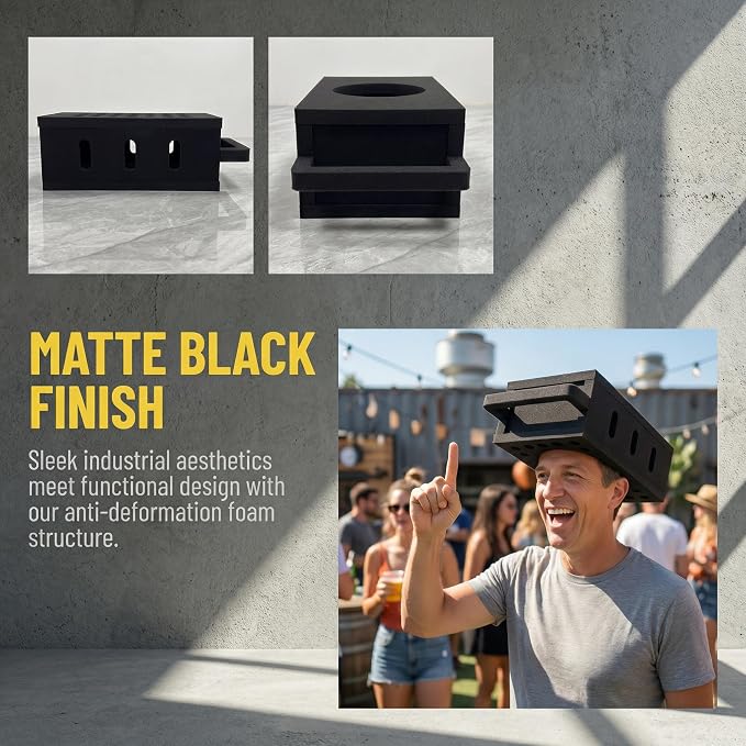 DIY Cheese Grater Hat Kit - Stress-Free 5 Min Assembly, Breathable Foam for Football Fans & Parties Black