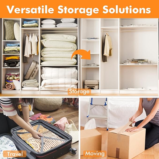 GONGSHI Vacuum Storage Bags, Space Saver Seal Bags For Clothing, Travel Luggage,Blankets, Comforters, Pillows, Clothes Storage.20 Combo