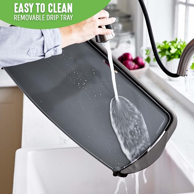 GreenLife 20" Extra Large Electric Griddle, Black | PFAS-Free Ceramic Nonstick Coating, Temperature Control, Removable Dishwasher Safe Drip Tray, Pancakes, Eggs, Omelet, Burgers