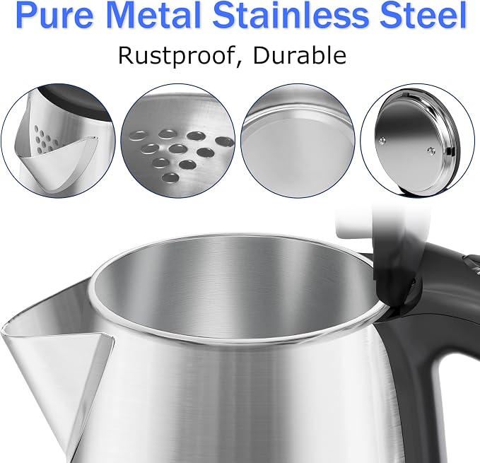 Stariver 2.5L Large Electric Kettle, BPA-Free Stainless Steel Water Kettle | Fast Boil Electric Tea Kettle, Auto Shut-Off & Boil-Dry Protection, 10-12 Cups, Large Capacity for Family Use